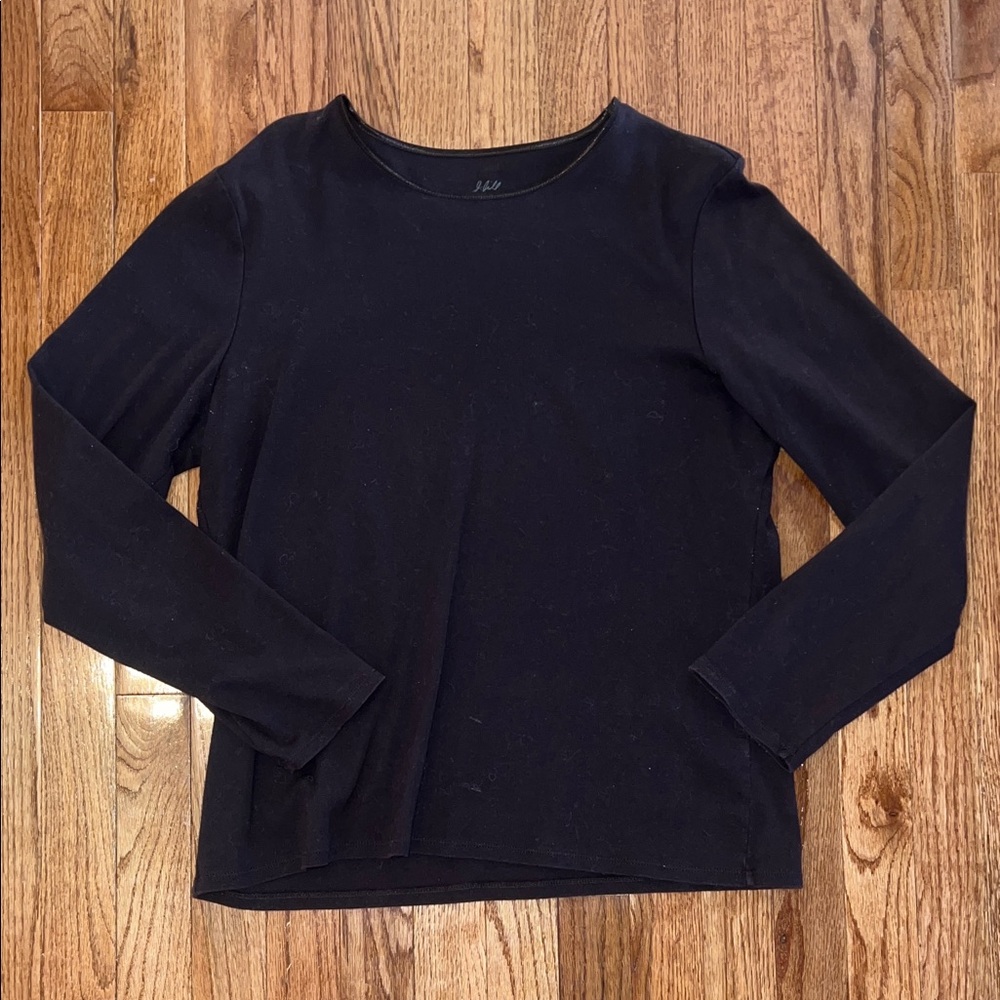 J. Jill Mocha Brown Basic Long Sleeve Compassion Tee Women’s Size Large